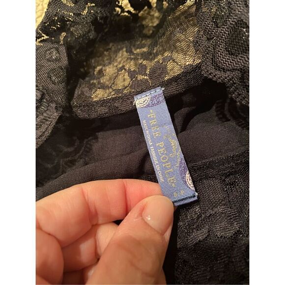 Free People Tea For Two Black Lace Mini Dress Open Sides - Picture 6 of 9